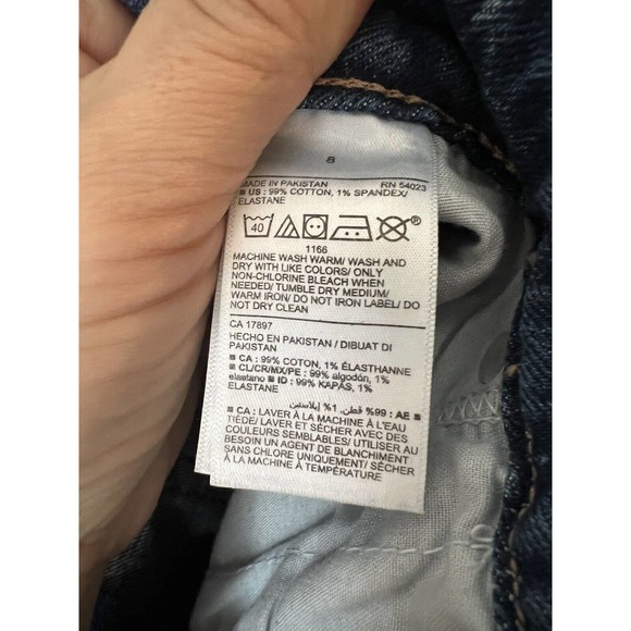 Old Navy Womens Straight Leg Mom’s Jeans Blue Whiskered High Rise Size 8 NWT - Picture 3 of 7